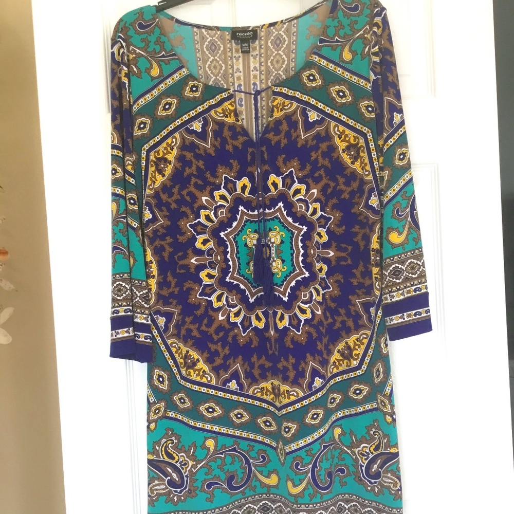 Teal & Purple Tunic Dress Size M